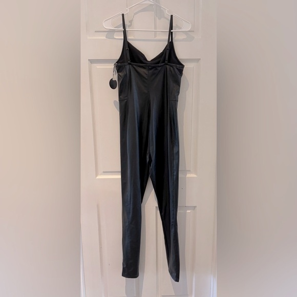 OFFLINE by Aerie Faux Leather Spaghetti Strap Jumpsuit – Black – Size Medium - Picture 4 of 16